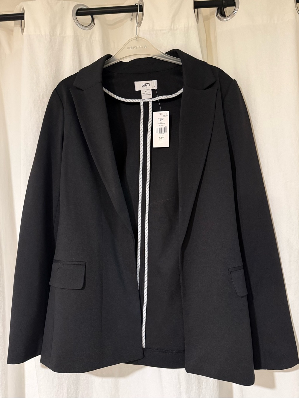 Suzy Shier Black Women's Blazer Jacket - Tailored Open Front